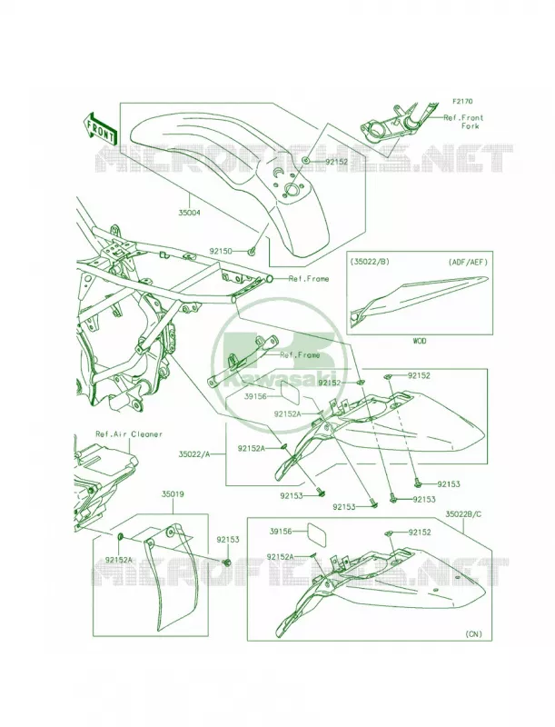 Fenders Kawasaki MOTOS 140 2015 KLX140  KLX140AFF