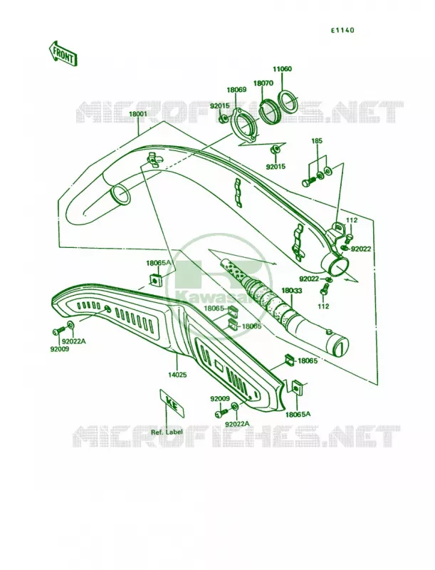 Mufflers Kawasaki MOTOS 100 1992 KE100  KE100-B11