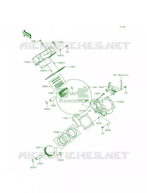 CylinderPistons Kawasaki QUAD 750 2015 Brute Force 750 4x4i EPS  KVF750GFF