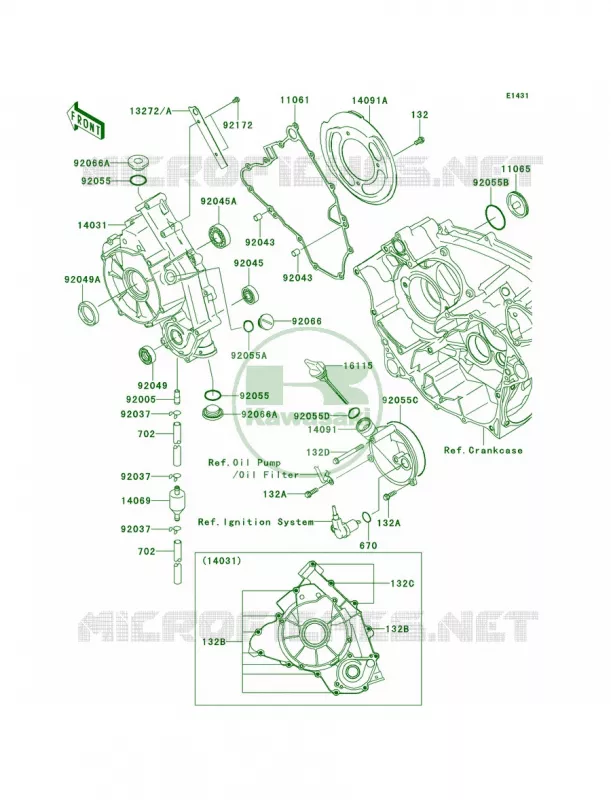 Engine Covers Kawasaki QUAD 650 2013 Brute Force 650 4x4  KVF650DDF