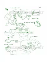 Labels voor Kawasaki Brute Force 650 4x4 Hardwoods Green HD 2007