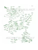 Rear Fenders voor Kawasaki Brute Force 650 4x4 Hardwoods Green HD 2007