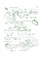 Labels voor Kawasaki Brute Force 650 4x4 Hardwoods Green HD 2006