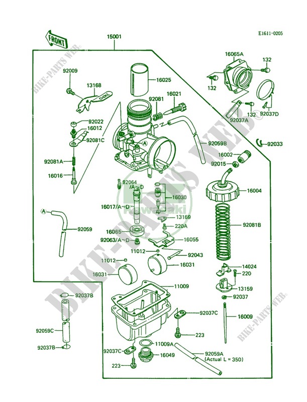Carburetor voor Kawasaki KDX200 1987