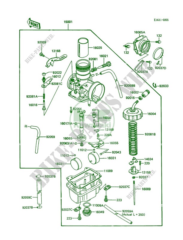 Carburetor voor Kawasaki KDX200 1986