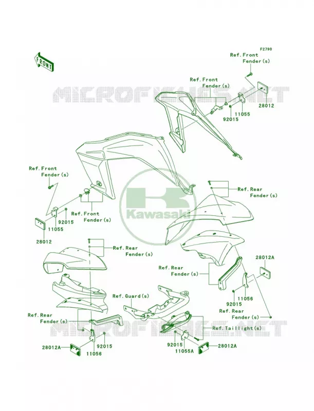 ReflectorsCN Kawasaki QUAD 450 2013 KFX450R  KSF450BDF