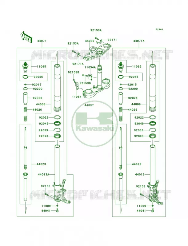 Front Fork Kawasaki MOTOS 1400 2010 Concours 14 ABS  ZG1400CAF