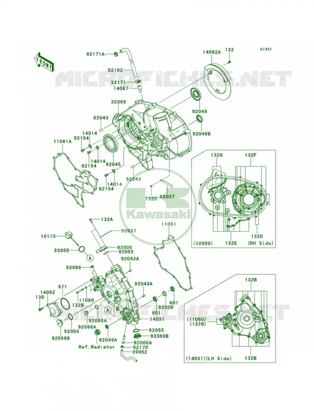 Engine Covers Kawasaki MULE 800 2014 Teryx4 LE  KRT800CEF