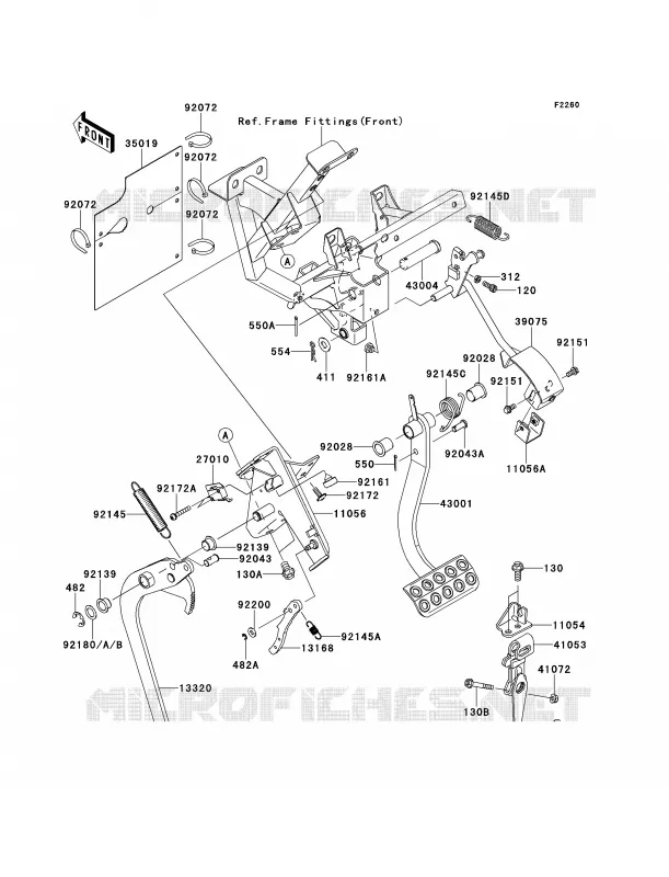 Brake PedalThrottle Lever Kawasaki MULE 750 2012 Teryx 750 FI 4x4 Sport  KRF750SCS