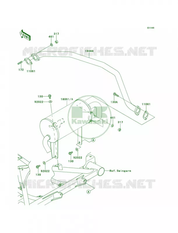 Mufflers Kawasaki MULE 400 2013 Mule 610 4x4 XC  KAF400DDF