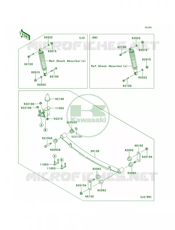 Rear Suspension Kawasaki MULE 620 2013 Mule 4010 Trans4x4  KAF620RDF