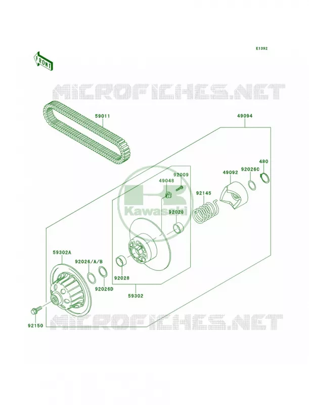 Driven ConverterDrive Belt Kawasaki MULE 620 2012 Mule 4010 4x4  KAF620MCF