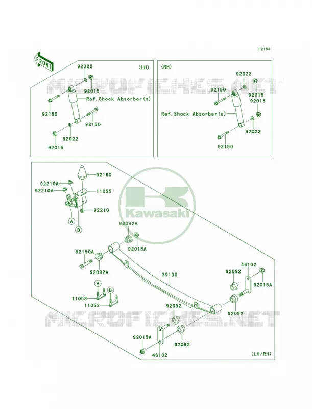 Rear Suspension Kawasaki MULE 620 2012 Mule 4010 4x4  KAF620MCF