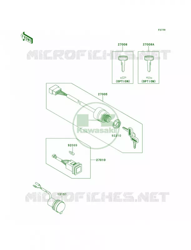 Ignition SwitchM9F-MCF Kawasaki MULE 620 2011 Mule 4010 4x4  KAF620MBF