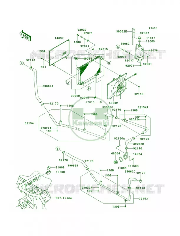 Radiator Kawasaki MULE 620 2011 Mule 4010 4x4  KAF620MBF