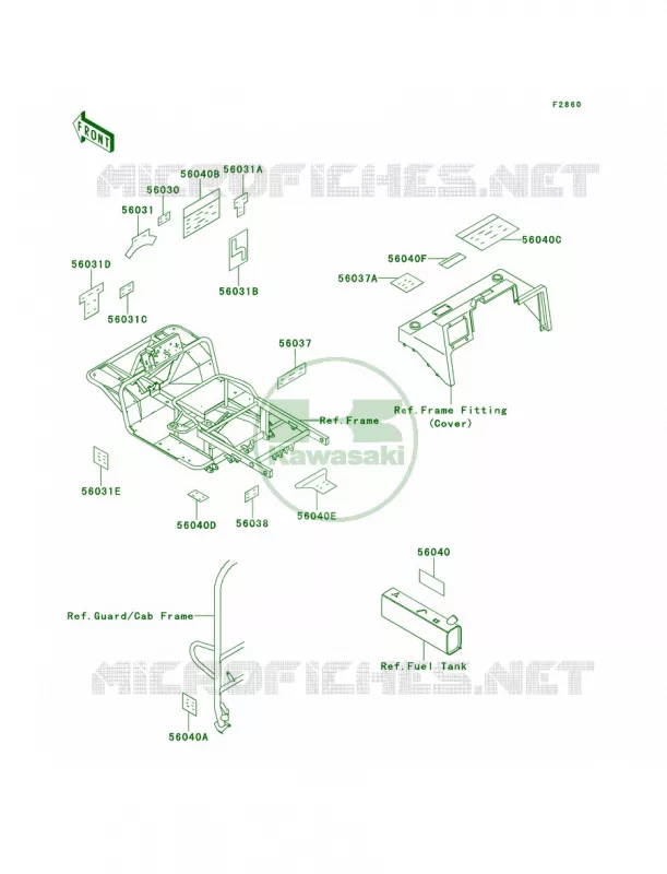 Labels Kawasaki MULE 620 2007 MULE 2520 TURF  KAF620-B3