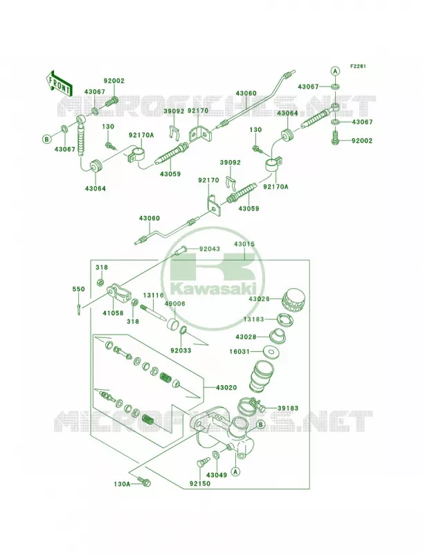 Master Cylinder Kawasaki MULE 620 2007 MULE 2520 TURF  KAF620-B3
