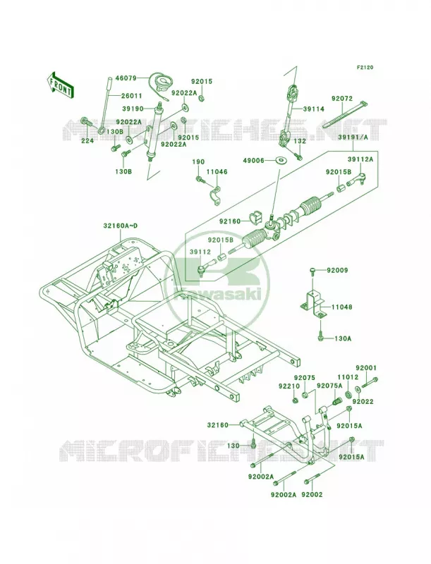 Frame Kawasaki MULE 620 2007 MULE 2520 TURF  KAF620-B5