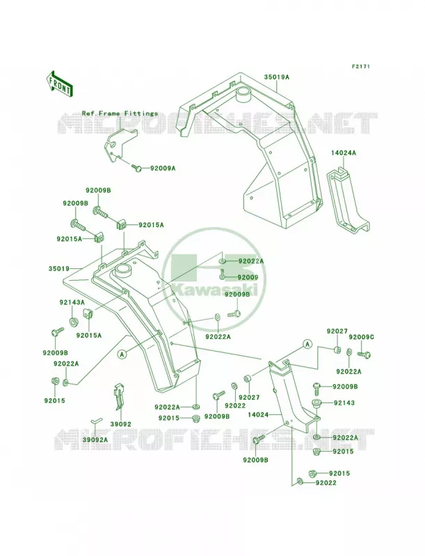 Front Fenders Kawasaki MULE 620 2007 MULE 2510 4X4  KAF620-A2