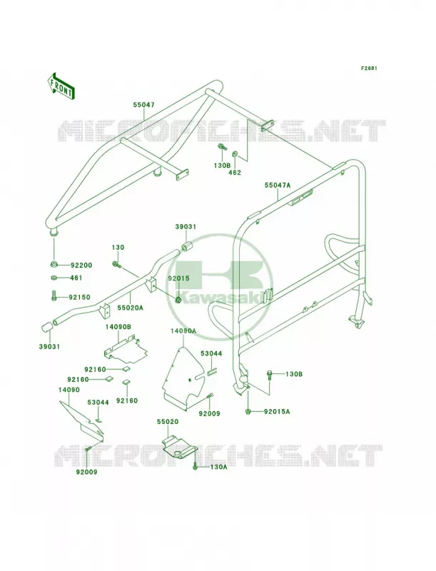 GuardsCab Frame Kawasaki MULE 620 2007 MULE 2510 4X4  KAF620-A5