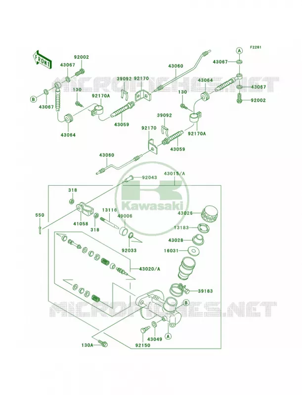 Master Cylinder Kawasaki MULE 620 2007 MULE 3020 TURF  KAF620-F1