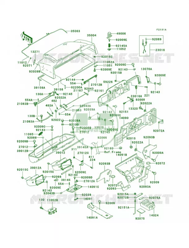 Frame FittingsKAF620-F2F3 Kawasaki MULE 620 2007 MULE 3020 TURF  KAF620-F2