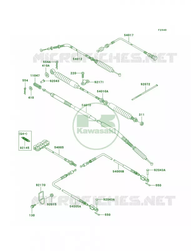 Cables Kawasaki MULE 620 2007 MULE 3000  KAF620-G4