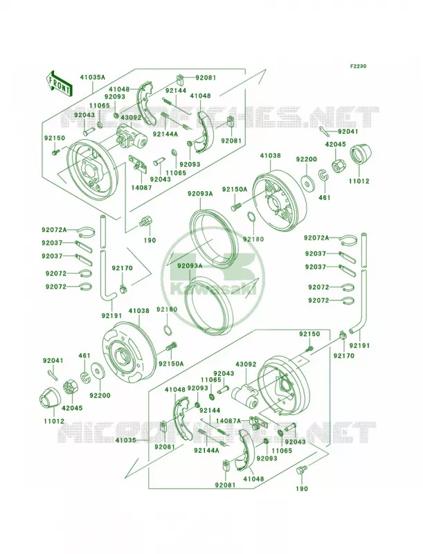 Front HubsBrakes Kawasaki MULE 620 2007 MULE 3010 4X4 HARDWOODS GREEN HD  KAF620-H3
