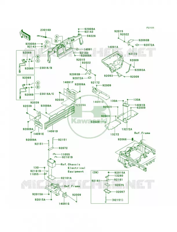 Frame FittingsM9F-MBF Kawasaki MULE 620 2010 MULE 4010 4X4  KAF620MAF