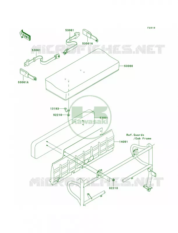 Seat Kawasaki MULE 620 2009 MULE 4010 4X4 HARDWOODS GREEN HD  KAF620N9F