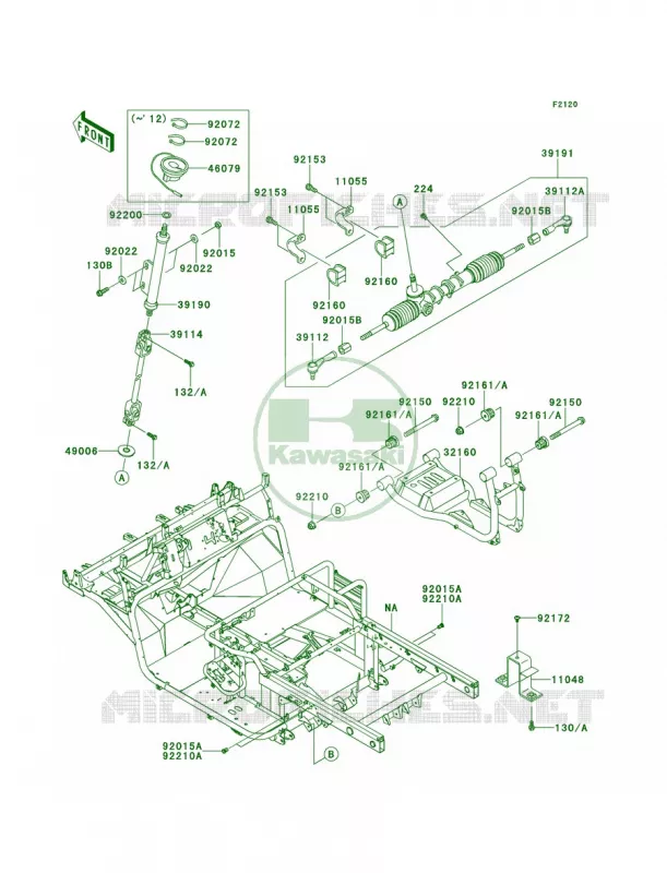 Frame Kawasaki MULE 620 2010 MULE 4000  KAF620PAF