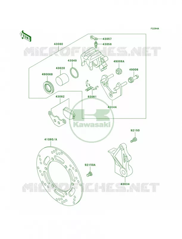 Rear BrakeA18A19 Kawasaki MOTOS 650 2005 KLR650  KL650-A19