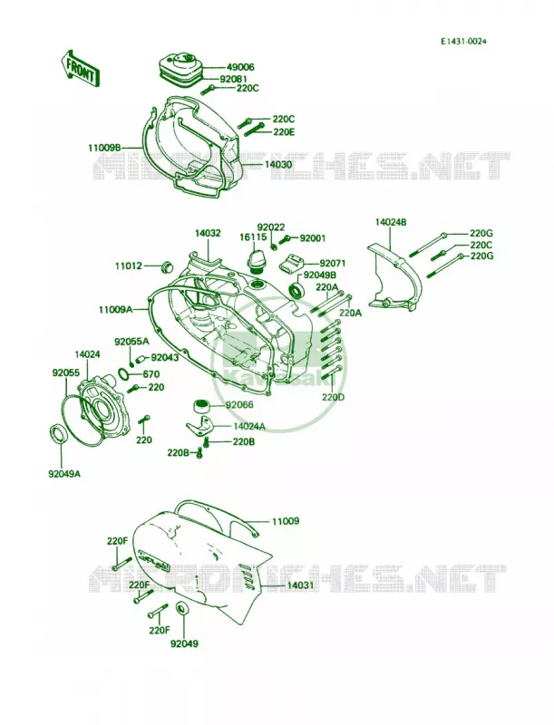 Engine Cover Kawasaki MOTOS 100 1990 KE100  KE100-B9