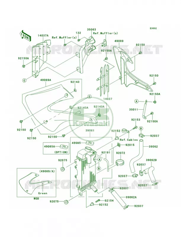 Radiator Kawasaki MOTOS 100 2013 KX100  KX100DDF