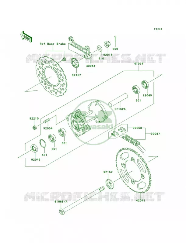 Rear Hub Kawasaki MOTOS 140 2009 KLX140L  KLX140B9F