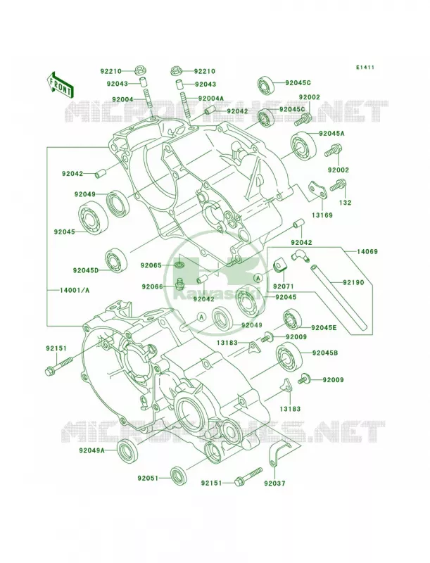 Crankcase Kawasaki MOTOS 85 2008 KX85  KX85A8F