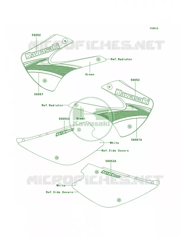 DecalsGreenA7F Kawasaki MOTOS 85 2008 KX85  KX85A8F