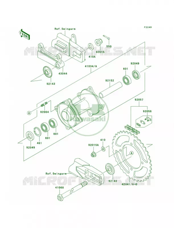 Rear Hub Kawasaki MOTOS 100 2008 KX100  KX100D8F