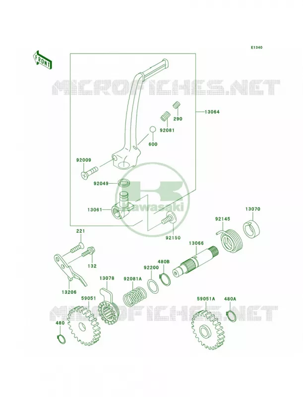 Kickstarter Mechanism Kawasaki MOTOS 85 2003 KX85  KX85-A3