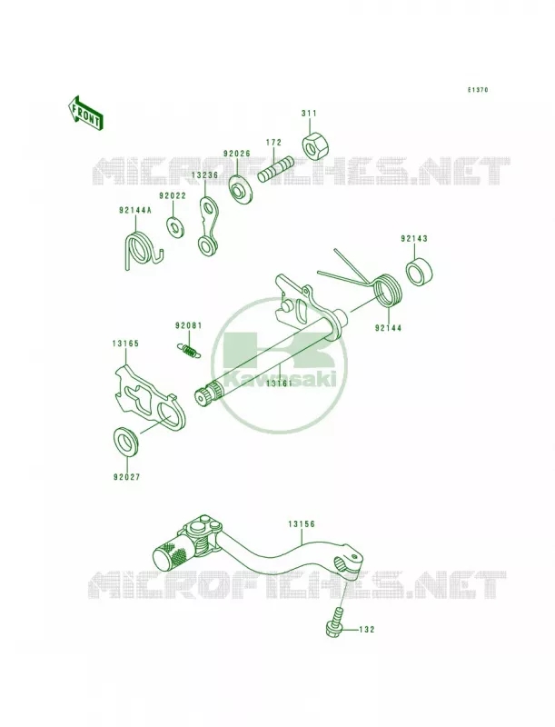Gear Change Mechanism Kawasaki MOTOS 125 1996 KX125  KX125-K3
