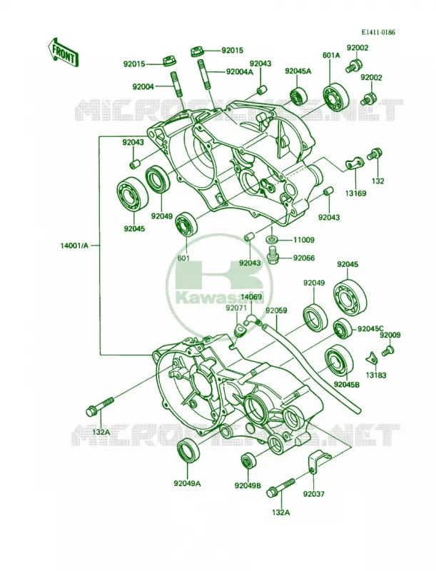 Crankcase Kawasaki MOTOS 80 1989 KX80  KX80-L2