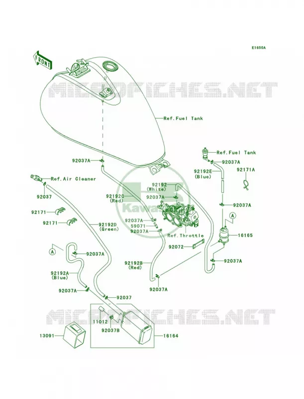 Fuel Evaporative SystemBCF-BDFACA Kawasaki MOTOS 900 2013 Vulcan 900 Classic  VN900BDFA