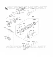 GEAR CHANGE DRUM   SHIFT FORKS voor Kawasaki KEF300 1997