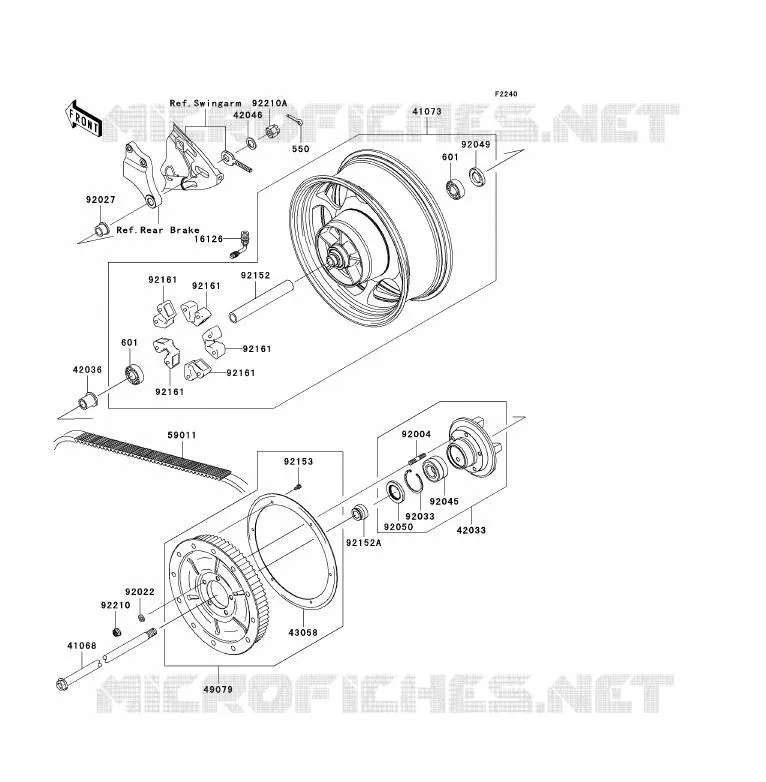 REAR WHEEL - CHAIN Kawasaki MOTOS 2000 2009 VN2000 CLASSIC  VN2000H9F