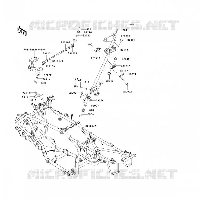 CHASSIS Kawasaki QUAD 700 2004 KFX700  KSV700-A1