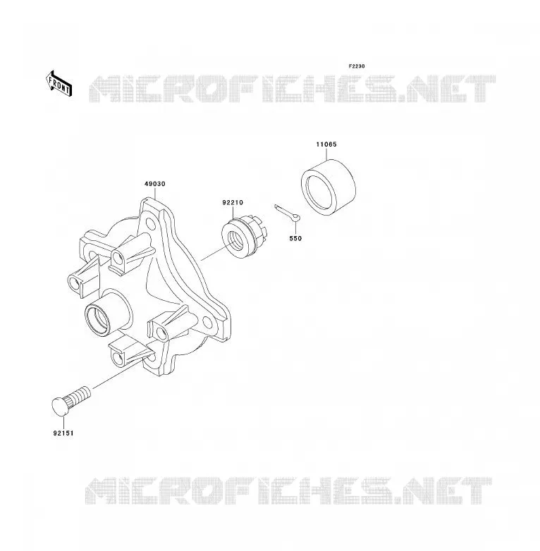 FRONT HUB Kawasaki QUAD 360 2003 KVF360 4X4  KVF360-A1
