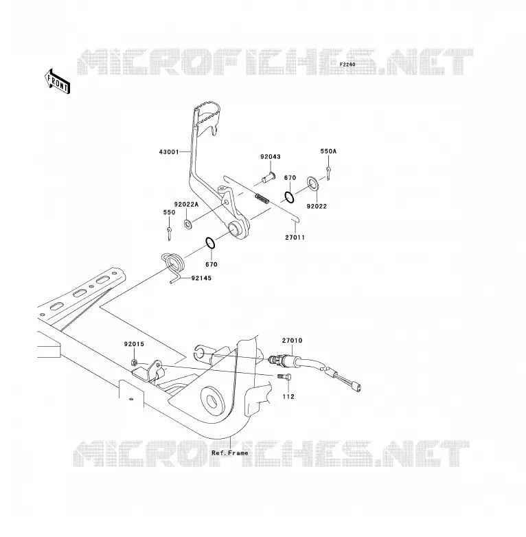 BRAKE PEDAL Kawasaki QUAD 360 2007 KVF360 4X4  KVF360A7F