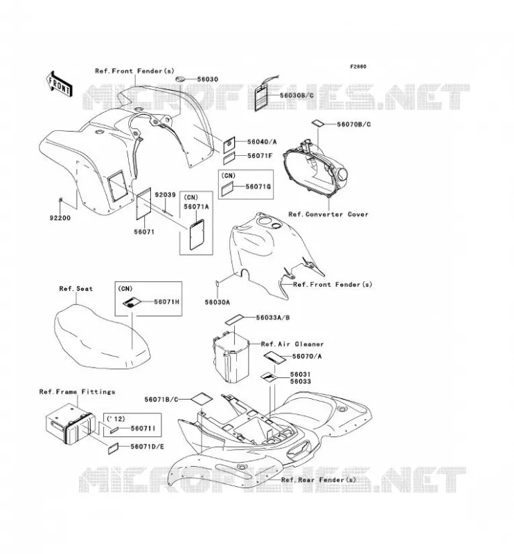 LABELS Kawasaki QUAD 360 2012 KVF360 4X4  KVF360ACF