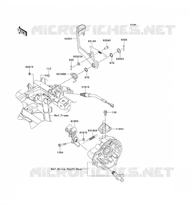 BRAKE PEDAL Kawasaki QUAD 650 2012 KVF650 4X4  KVF650FCS