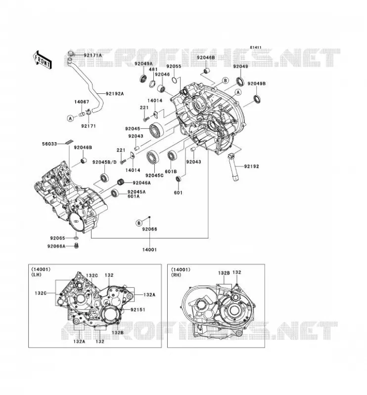 CRANKCASE(S) Kawasaki QUAD 650 2013 KVF650 4X4I  KVF650FDF